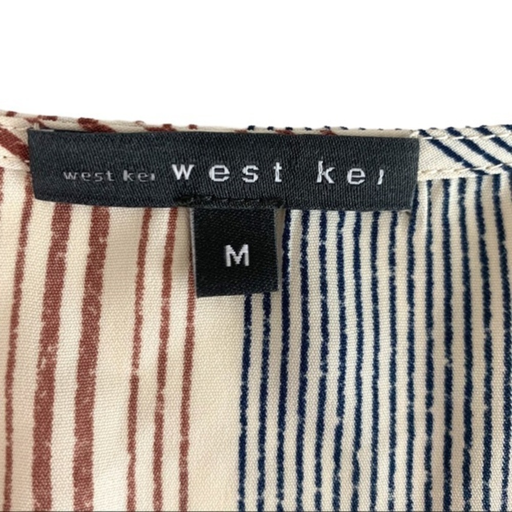 West Kei Tie Knot Pinstripe Blouse Top - Picture 6 of 7